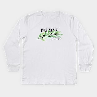 Peace please Kids Long Sleeve T-Shirt